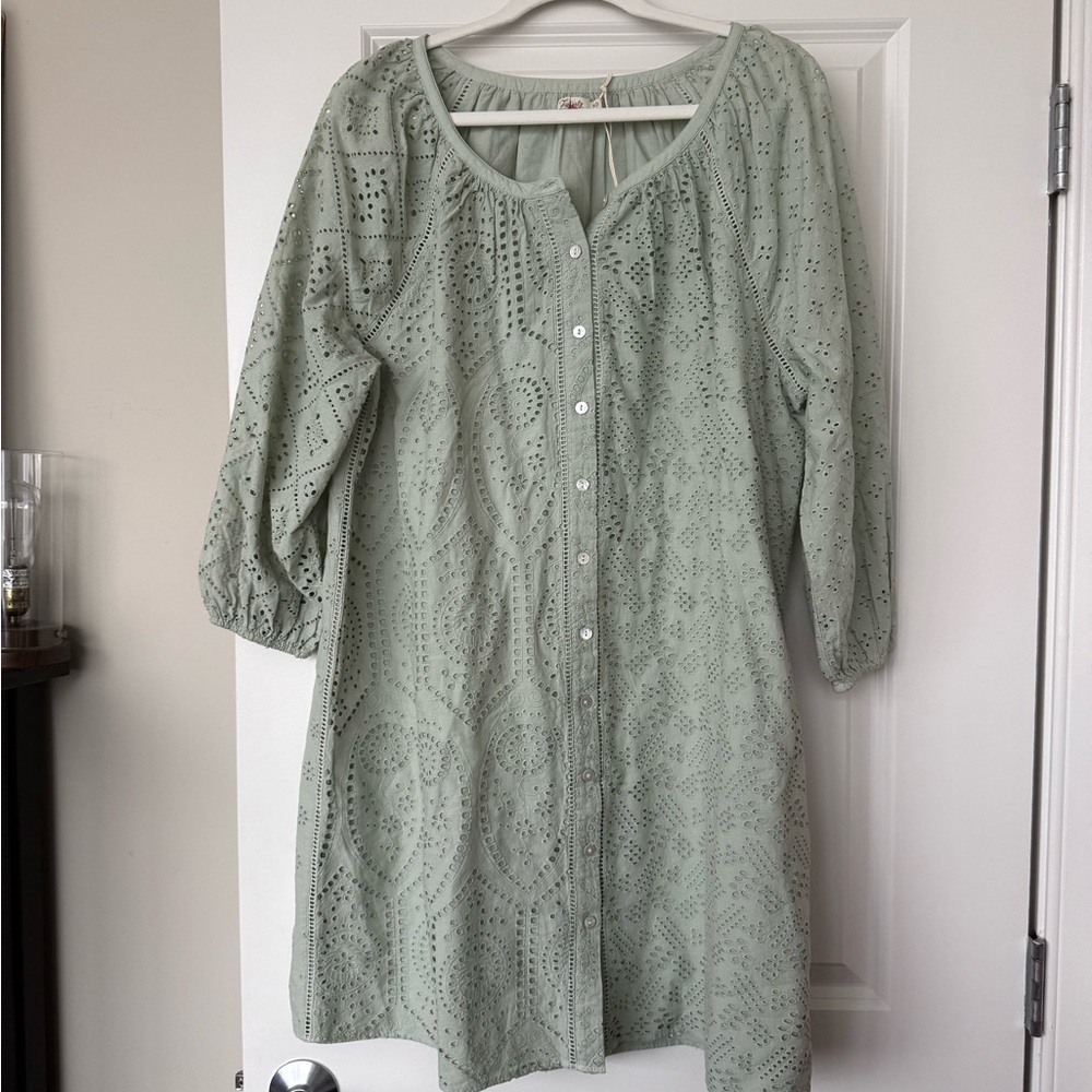 Faherty Valencia Eyelet Dress